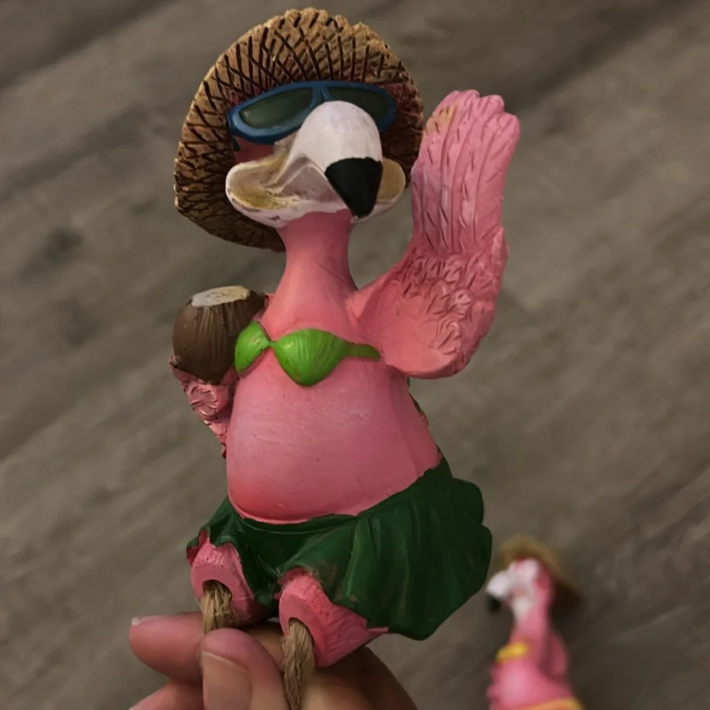 Tropical Flamingo Bird Figurines - Pink